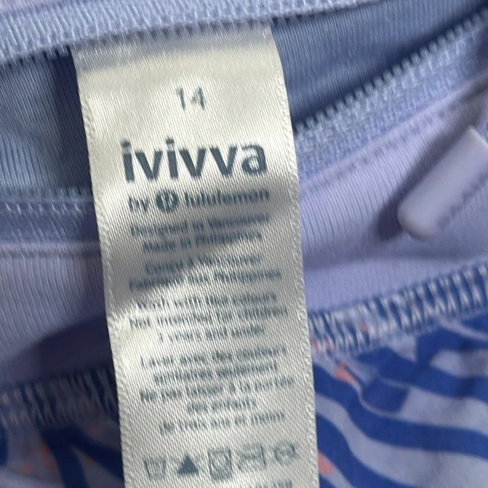 Ivivva blue pink purple speed shortprinted shorts size 14 girls